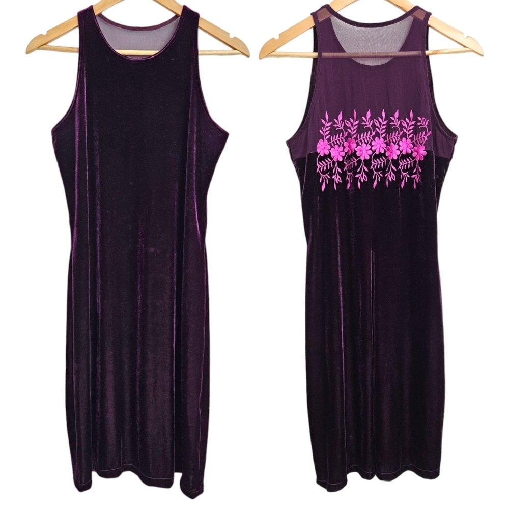 Vintage velvet‎ mesh back bodycon dress